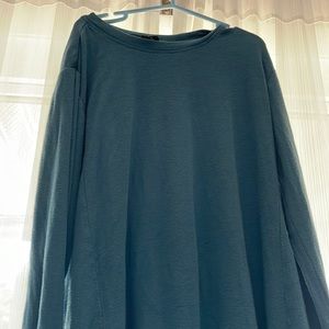 Athleta Girl blue/green long sleeve, soft shirt, size large 12 girls. No holes.